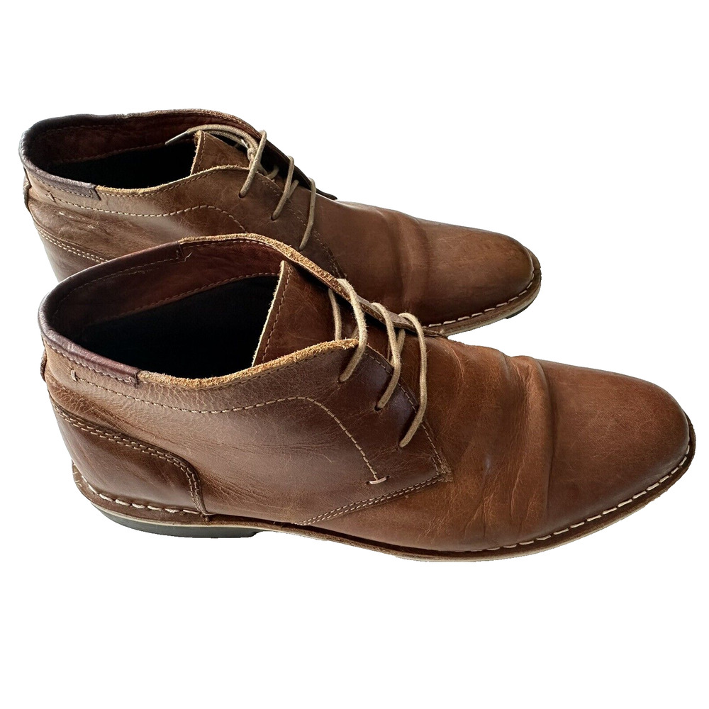 Steve Madden Harken Chukka Boot, Cognac Brown Leather Size 9.5